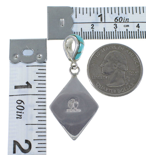 Turquoise Inlay Sterling Silver Slide Pendant EX44346